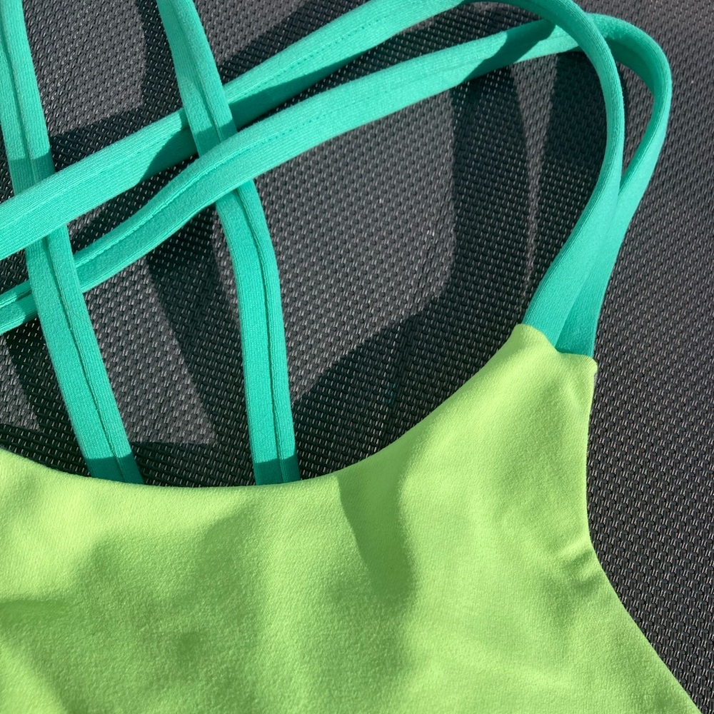 RARE! โจ BORN PRIMITIVE - Fearless Strappy Back Neon Sports Bra in Envy - M - Picture 5 of 11